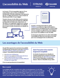 Capture d’écran du recto de la version PDF du dépliant L’accessibilité du Web.